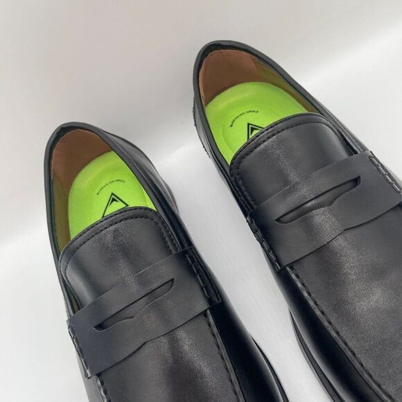 Vance Co. Mens Black Penny Loafer Keith Shoes 12 Comfort Foam Square Toe Work - Picture 5 of 11